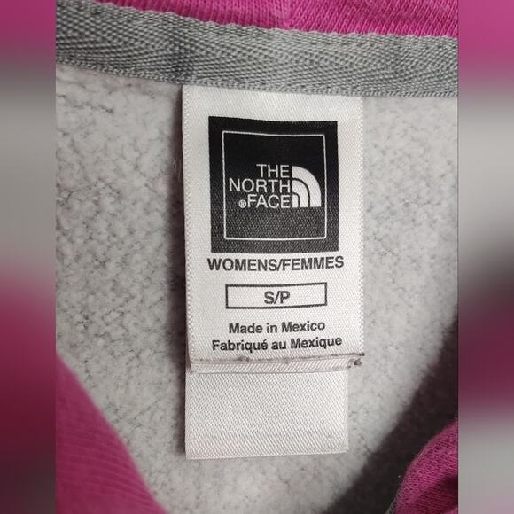 The‎ North Face Ladies Grey Zip Up Hoodie with Pink and Multicolor Graphic Small - Picture 2 of 12